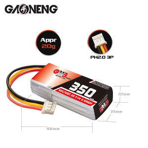 Batería LiPo GNB GAONENG 2S 350mah 7.4V 60C PH2.0 3PIN para Coche RC 1:28 1/28 4WD Drift On/Off Road K969 K989 Wltoys Brushed - Product Image 3