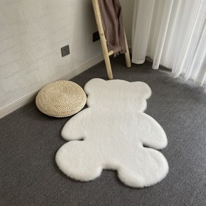 <span class=keywords><strong>Tapis</strong></span> en fausse fourrure de lapin Teddy Bear - Doux, réversible, lavable, antidérapant pour salon et chambre à coucher - Product Image 4