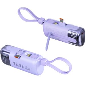 พาวเวอร์แบงค์ 22.5W 5000mAh พร้อมสายชาร์จและหัวต่อ Type-C แบบเปลี่ยนได้ รองรับการชาร์จเร็ว 20W สำหรับการเดินทาง - Product Image 3