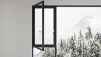 Ventana Vertical Abatible de Doble Acristalamiento con Aislamiento Térmico de Aluminio, Ahorro de Energía, Insonorizada y con Aislamiento Térmico para Sótano