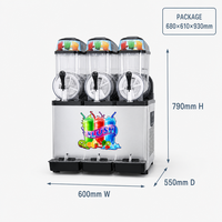 Machine à slushie à 3 bacs, haute capacité, R290, pour boissons glacées, avec sécurité multi-niveaux, pour les restaurants de restauration rapide