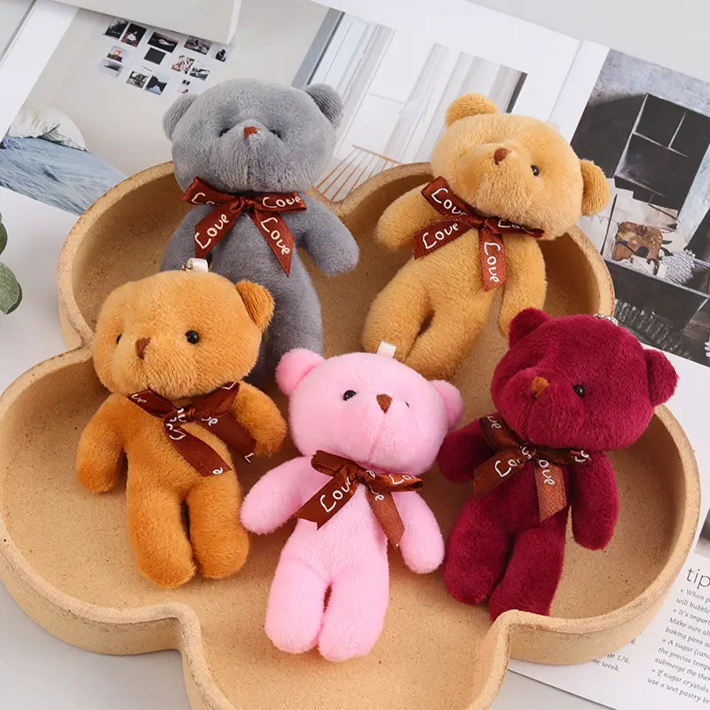RTS Teddy Siamese Bear Doll Bear Pendant Bag Keychain Ornament Souvenir Doll Plush Pendant Wholesale