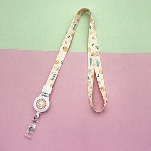 Koreanische Trendy Cute Cartoon verstellbare dehnbare Snap-On Neck Lanyard Polyester Long Epoxy Logo Abzeichen Rollen riemen - Product Image 6