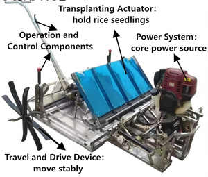 High-Efficiency Gasoline Powered <strong>Rice</strong> <strong>Transplanter</strong> Automatic Seeder Adjustable Features for Paddy Fields Motor Gearbox Core - Product Image 4
