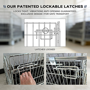 Conteneur en treillis métallique galvanisé de service moyen TER, pliable, empilable, personnalisable, <span class=keywords><strong>cage</strong></span> de stockage de sécurité soudée - Product Image 3