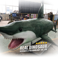 Requin animatronique grandeur nature pour les aires de jeux pour enfants, les centres commerciaux, les parcs d'attractions, fabriqué en métal, silicone et acier