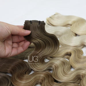 U Glamour di alta qualità onda del corpo geniale trama di capelli umani estensioni morbide sottili invisibili a doppia trama - Product Image 6