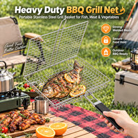 Panier de cuisson pliable en acier au carbone pour barbecue, avec poignée amovible, pour rôtir poisson et poulet, grille de cuisson extérieure, pince de cuisine pour maïs