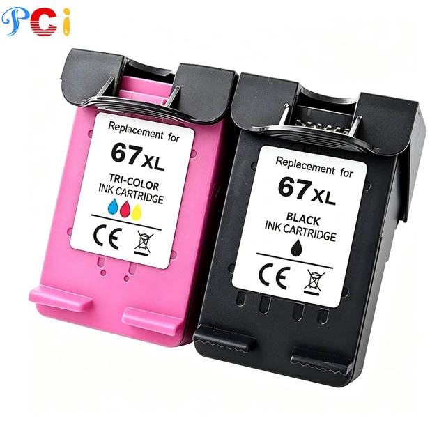 Premium PCI 67XL 67 XL Black Remanufactured InkJet Cartridge for HP ENVY 6000 DeskJet 1255 2700 Printer Enhanced for HP67