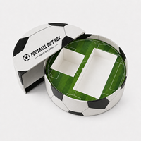 Boîte cadeau rigide en forme de ballon de football personnalisée avec compartiments pour les ensembles cadeaux des fans de sport et l'emballage promotionnel