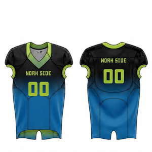 Maillot de football américain personnalisé PUFFIN SPORTS, impression sublimée, col en V, manches courtes, anti-transpiration, coupe ajustée, adulte unisexe - Product Image 1