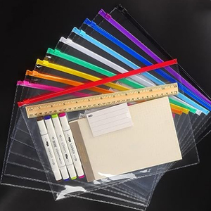 Bán buôn tùy chỉnh <span class=keywords><strong>PVC</strong></span> dây kéo chất lượng cao nhựa tập tin túi poly Zip khóa phong bì tập tin dây kéo thư mục - Product Image 2