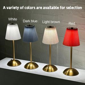 Small Pleated Table <b>Lamp</b> USB Rechargeable Nightstand <b>Lamp</b> Cordless Desk <b>Lamp</b> for Bedroom Living Room Home Office Decor - Product Image 4