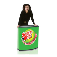 Comptoir pliable personnalisable pour salon professionnel, table d'exposition en aluminium et polyester, impression par transfert thermique, activités promotionnelles