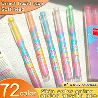 Ensemble de stylos acryliques Guangna 12 couleurs pour peinture sur peau, pinceaux en plastique pour dessin et croquis