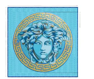 80x80cm vuông kính bức tranh tường bơi nữ thần Medusa huy chương khảm tường nghệ thuật màu xanh bên ngoài tường trang trí sàn sử dụng - Product Image 1