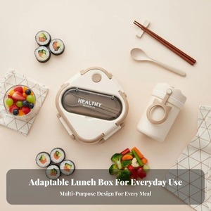 <b>Compartment</b> <b>Lunch</b> <b>Box</b> Plastic Portable Lunchbox Students Office Bento <b>Box</b> Microwave Food Containers with Chopsticks and Spoon - Product Image 5