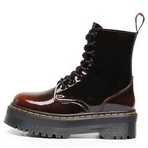 Botas de moto europeas y americanas de suela gruesa con 8 agujeros y cremalleras laterales, botines cortos de estilo inglés para mujer - Product Image 3