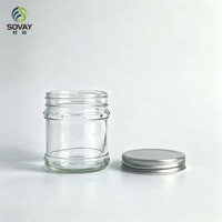 Pot en verre gaufré à col fileté de 180 ml, récipient polyvalent pour usage domestique et commercial en gros