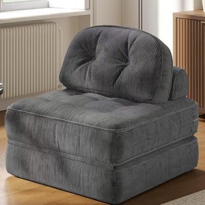 Sofá Cama Pequeño de Lujo Moderno para Sala de Estar, Mueble en Forma de L, Sillón Reclinable Individual de Pana, Compresión en Caja, Diseño Económico para el Hogar - Product Image 1