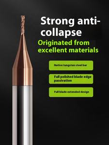 माइक्रो व्यास बॉल नाक एंड मिल टंगस्टन स्टील सीएनसी राउटर बिट फ्लैट कटर एचआरसीएस 60 लंबी गर्दन मिलिंग उपकरण ओएम समर्थन - Product Image 2