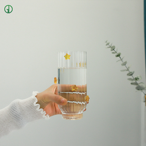 Fiesta Vertical rayas leche jugo agua café pudín postre <span class=keywords><strong>Colin</strong></span> taza Barware vidrio acanalado cilindro cóctel vidrio - Product Image 2