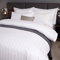 Linge de lit de luxe 3cm rayure blanc literie 100% coton housse de couette moderne maison et hôtel fournitures