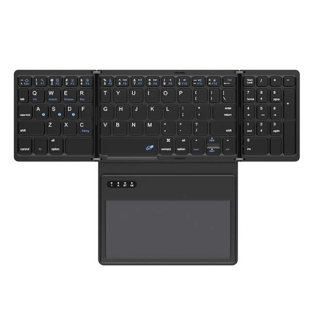 DF-006 Foldable Dual-Mode Keyboard with Touchpad Rechargeable Portable Folding  Keyboard for Tablet Phone Laptop