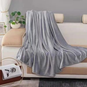 Hiện đại 100% Polyester kích thước đầy đủ flannel Chăn siêu mềm kẻ sọc dệt kim ném cho bộ đồ giường nhà hoặc sofa giường màu rắn - Product Image 3