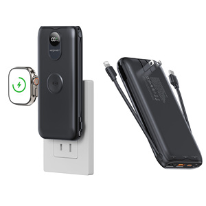 2025 Bestseller IWatch Cargador inalámbrico con enchufe incorporado, pantalla digital de doble línea, Banco de energía de carga rápida de 10.000 MAh - Product Image 1