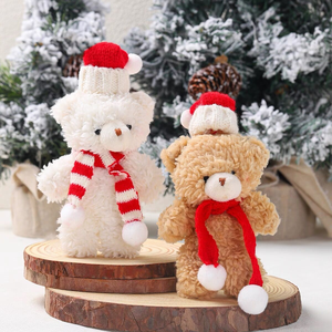 Sáng Tạo Giáng Sinh Little Bear Đồ Chơi Sang Trọng Với Màu Đỏ Dệt Kim <span class=keywords><strong>Hat</strong></span> Teddie Gấu Món Quà Thú Nhồi Bông Thú Nhồi Bông Đồ Chơi - Product Image 2
