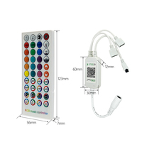 Contrôleur intelligent RVB LED avec télécommande IR 40 touches DC12V 24V Musique pour Bluetooth Control Dimmer Color-Changing LED Strip pour la maison