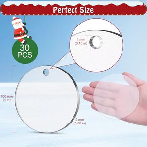 Disques ronds en acrylique transparent pour ornements de Noël à suspendre, porte-clés, et projets de bricolage DIY - Vente en gros fabricant - Product Image 1