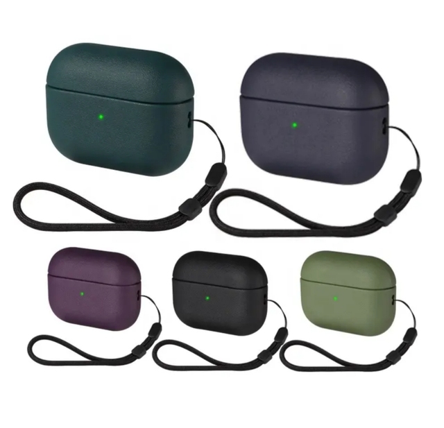 Luxury Leather Texture Protective Headphone Cover for Airpod Pro TPU Shockproof Wireless Charging Earphone Case for Airpod 4