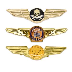 Customized 3D Enamel Aviation Angel Wing Shaped Lapel Pins Badges Airline Airplane Wing Shaped Enamel Pin - Product Image 3
