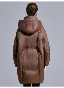 Veste d'hiver épaisse en duvet de canard blanc longue pour femmes, mode haut de gamme, personnalisée, anti-froid, mi-longue - Product Image 2