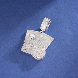 Ciondolo Hip Hop da Casinò Poker in Argento 925 con Moissanite Multicolore Iced Out, Charm per Gioielli da <span class=keywords><strong>Uomo</strong></span> - Product Image 6