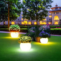 Pot de fleurs LED intelligent à télécommande, pot de fleurs en plastique pour intérieur et extérieur, élégant lampadaire lumineux pour jardin, maison ou fête