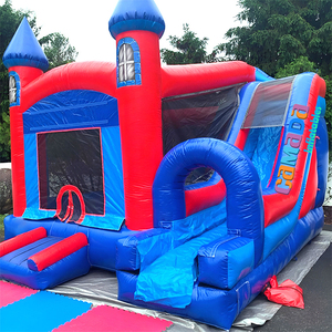 Château Gonflable Combo Bleu et Rouge avec Toboggan Aquatique Courbé - Château de Rebond / Trampoline Gonflable - Product Image 4