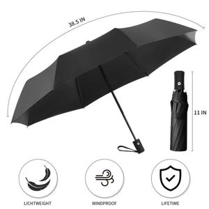 Wholesales Fully-Automatic Auto Open Sunshade 8 Ribs 190T Pongee Umbrella Sunny Rain Dual-use Business <b>Folding</b> Custom Logo - Product Image 5