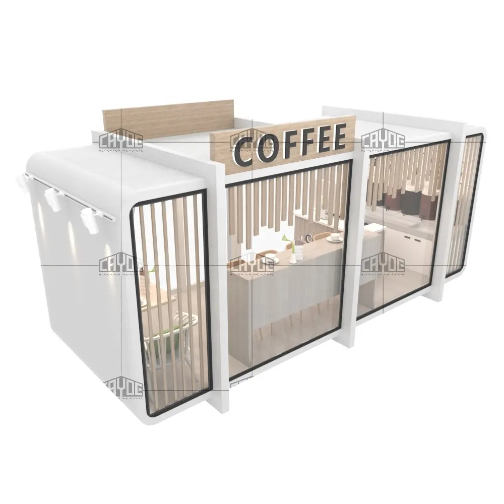 Customized high quality cabins and prefab housing cheap prefab house coffee shop module house