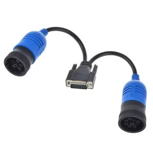 Cable adaptador Deutsch <span class=keywords><strong>Y</strong></span> de 6 <span class=keywords><strong>y</strong></span> 9 pines para diagnóstico de camiones, conector OBD2 para Nexiq2 USB <span class=keywords><strong>Link</strong></span> 125032, camión diésel, DB 15 pines macho, PN 405048 - Product Image 2