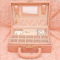 Boîte à bijoux miroir personnalisée pour le voyage Boîte à bijoux miroir avec poignée vente en gros