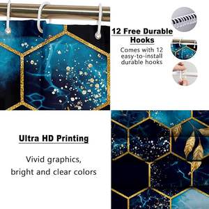 Ensembles Tapis Tapis De Bain U Forme Couvercle De Toilette Couverture Tapis 12 Crochets Bleu Ciel <span class=keywords><strong>Nid</strong></span> <span class=keywords><strong>D</strong></span>'<span class=keywords><strong>abeille</strong></span> Marbre 4 Pcs Salle De Bains <span class=keywords><strong>Rideau</strong></span> De <span class=keywords><strong>Douche</strong></span> - Product Image 3