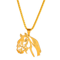 Nouveau Collier Pendentif Animal au Design Original, Bijou Tendance Tête de Cheval pour Homme