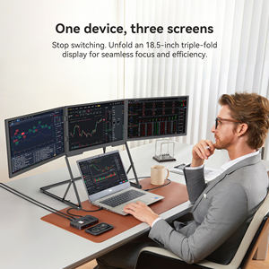 Extenseur d'écran triple pour ordinateur portable, connexion par un seul câble, 1080P FHD IPS, moniteur triple portable avec haut-parleur, moniteur de voyage ultra-fin - Product Image 6