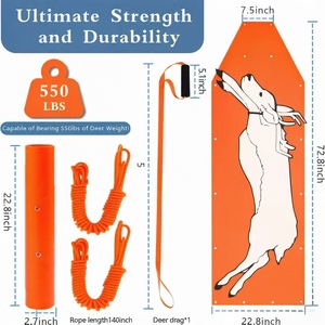 Trineo Plegable Resistente y Ligero <span class=keywords><strong>para</strong></span> Transportar Ciervos con Cuerda <span class=keywords><strong>de</strong></span> Remolque, Portátil, Resistente a Desgarros - Product Image 5