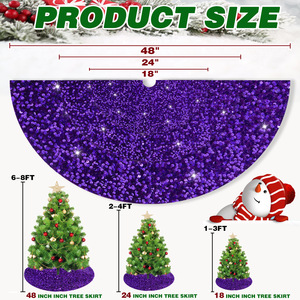 تنورة شجرة عيد الميلاد 18/24/بريق الترتر بوصة بطبقات مزدوجة حصيرة شجرة عيد الميلاد تنورة شجرة عيد الميلاد - Product Image 2