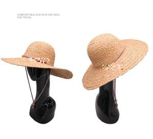 Chapeau de paille en raphia naturel à large bord tendance été <span class=keywords><strong>2023</strong></span>, nouvelle arrivée, grand pare-soleil en paille pour femmes, accessoire de plage - Product Image 6