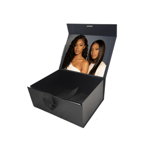 Boîte cadeau rigide pliable auto-érectrice en papier couché noir de luxe haut de gamme avec estampage à chaud et gaufrage magnétique pour <span class=keywords><strong>crème</strong></span> visage - Product Image 3